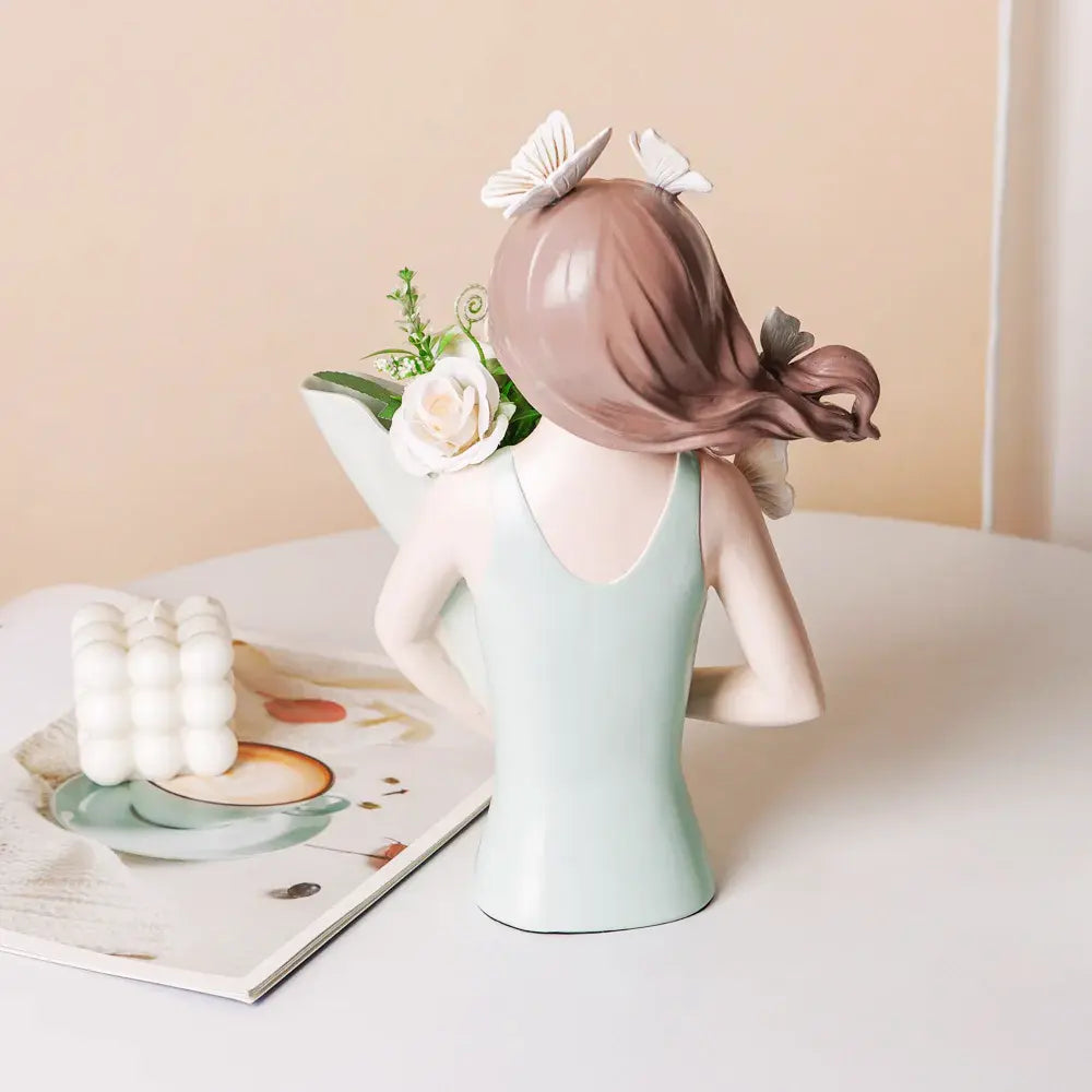 Escultura em Resina Garota Borboleta | Decoração Casa e Escritório