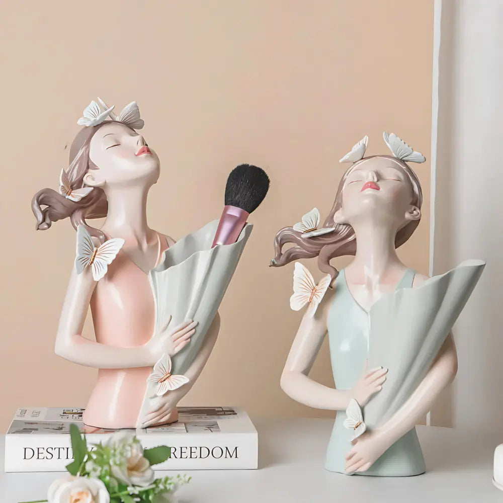 Escultura em Resina Garota Borboleta | Decoração Casa e Escritório