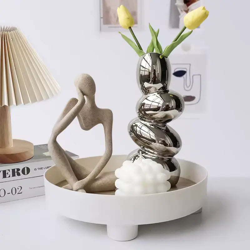 Escultura Decorativa Nordic Pensador Obra de Arte Moderna - Casa e Escritório