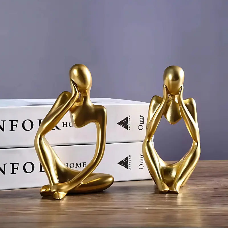 Escultura Decorativa Nordic Pensador Obra de Arte Moderna - Casa e Escritório