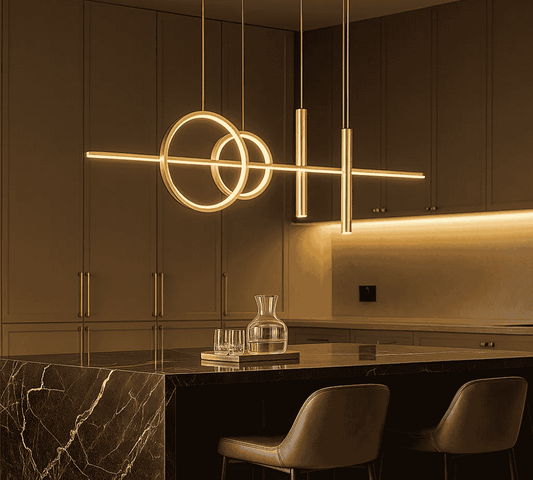 Descubra porque escolher o lustre linear para sala, jantar e cozinha. Iluminação moderna, elegante e funcional com luminária pendente linear.