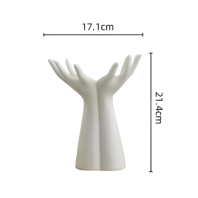 Vaso de Flores Decorativo em Forma de Mão Nórdico