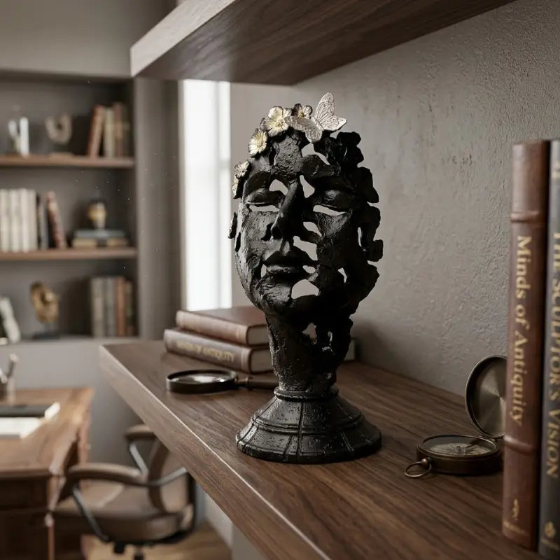 escultura decoração,	
obra e arte,
escultura para decoracao,
escultura decorativa,
estatua decorativa,	
escultura de mesa,
arte moderna,
decoração escritorio,
escultura rosto