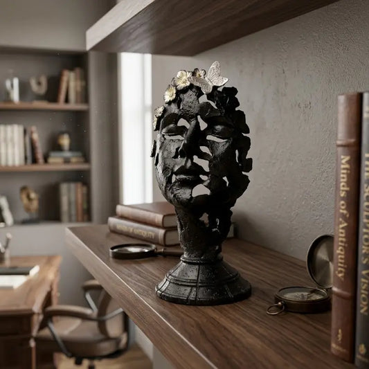 escultura decoração,	
obra e arte,
escultura para decoracao,
escultura decorativa,
estatua decorativa,	
escultura de mesa,
arte moderna,
decoração escritorio,
escultura rosto