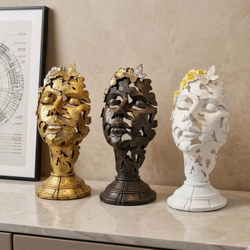 escultura decoração,	
obra e arte,
escultura para decoracao,
escultura decorativa,
estatua decorativa,	
escultura de mesa,
arte moderna,
decoração escritorio,
escultura rosto