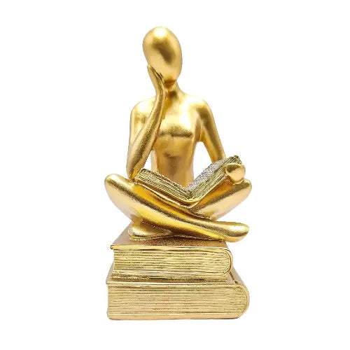 Escultura Decorativa Obra de Arte Mulher Lendo Moderna