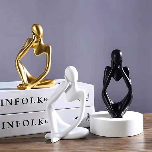 Escultura Decorativa Nordic Pensador Obra de Arte Moderna - Casa e Escritório