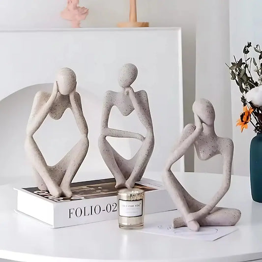 Escultura Decorativa Nordic Pensador Obra de Arte Moderna - Casa e Escritório
