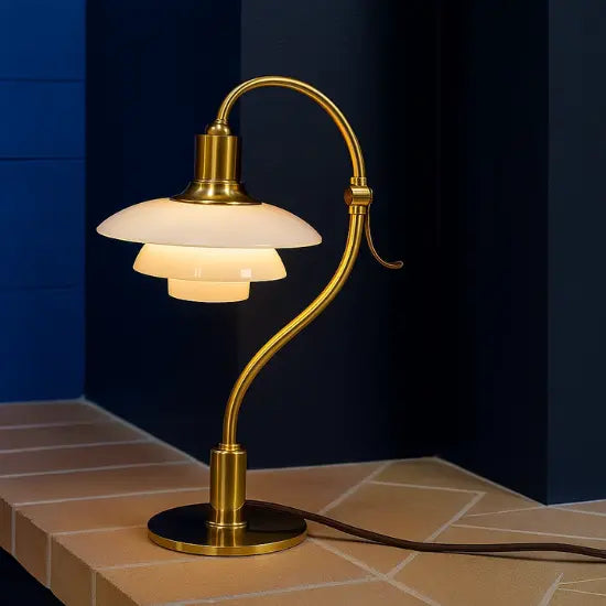 Luminária Abajur de Mesa Moderna Dourada | Para Escritório, Quarto e Sala