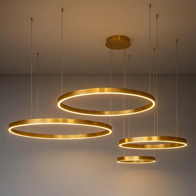 lustre,
lustre para sala,
lustre pendente,
lustre sala de jantar,
lustre redondo,
lustre para cozinha,
lustre aneis,
lustre moderno,
lustre dourado,