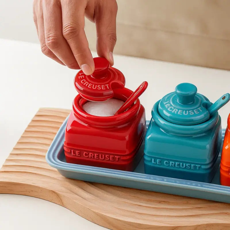 porta temperos,
pote de tempero,
potes de cerâmica com tampa,
porta condimentos,
utensílio de cozinha