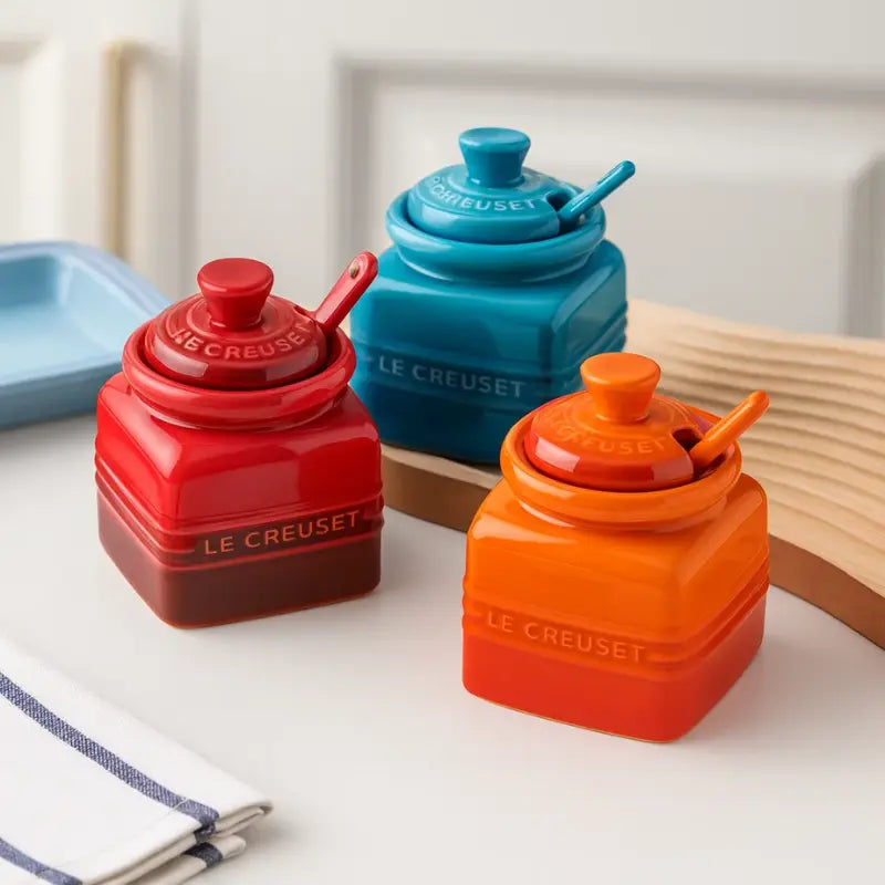 porta temperos,
pote de tempero,
potes de cerâmica com tampa,
porta condimentos,
utensílio de cozinha